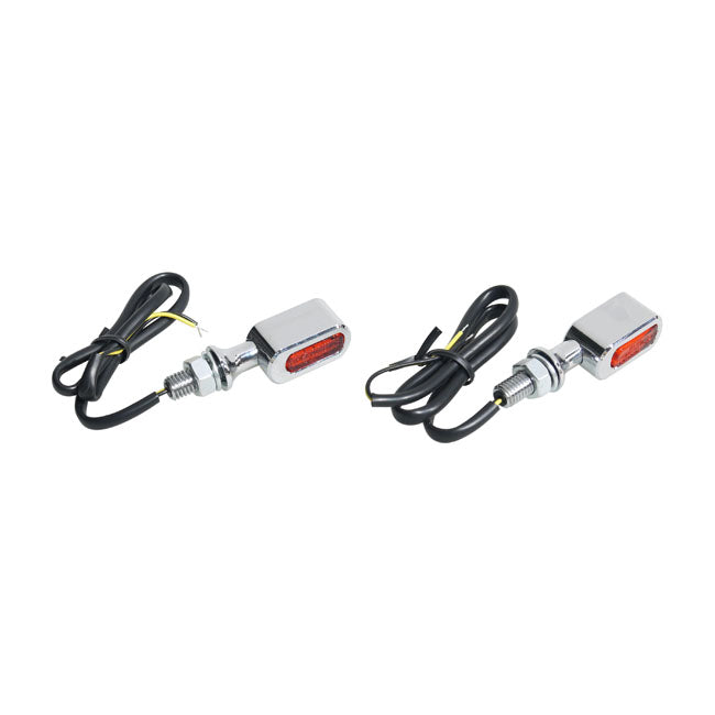 Fastline, Led Turn Signal Set. Chrome, Amber Lens Turn Signals Led Mcs