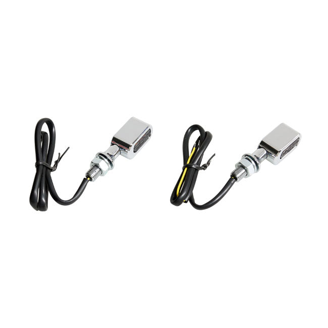 Fastline, Led Turn Signal Set. Chrome, Smoke Lens Turn Signals Led Mcs