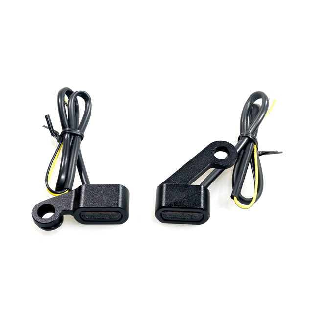 Fastline, Below Bar Led Turn Signal Set. Black, Smoke Lens Turn Signals Led Mcs