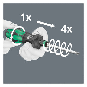 Wera, Kraftform 1/4" bit holding Turbo bit driver handle T-HANDLES Wera