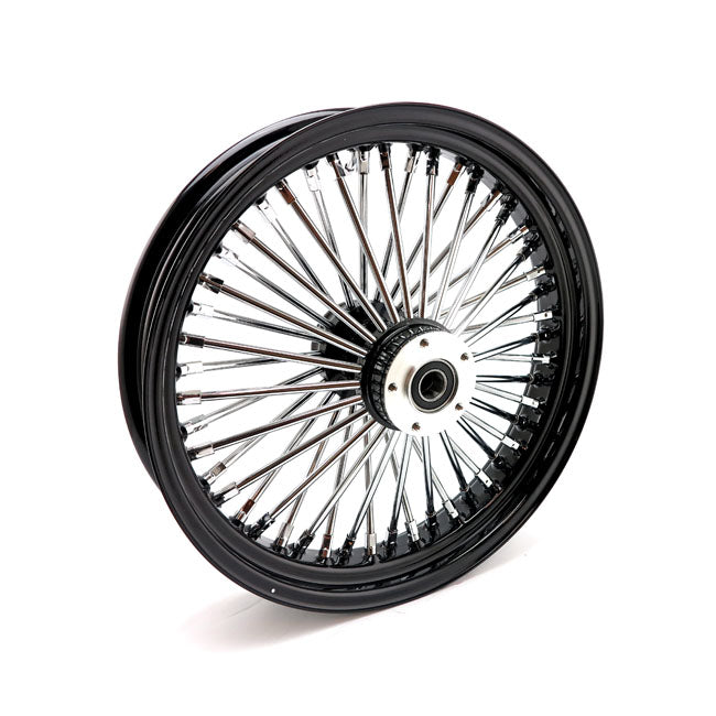 Mcs Radial 48 Fat Spoke Front Wheel 3.50 X 18 Df Black Front Wheels 18 Inch Mcs