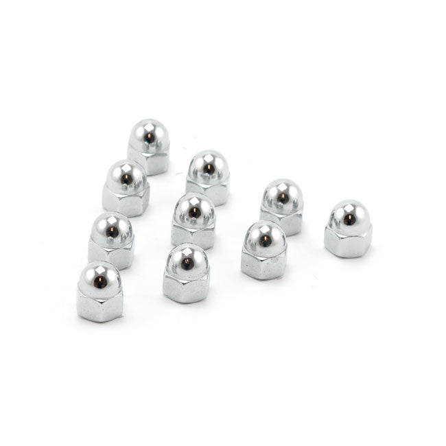 Colony, M10 x 1.25 acorn nuts, chrome. Low Crown NUTS METRIC Colony