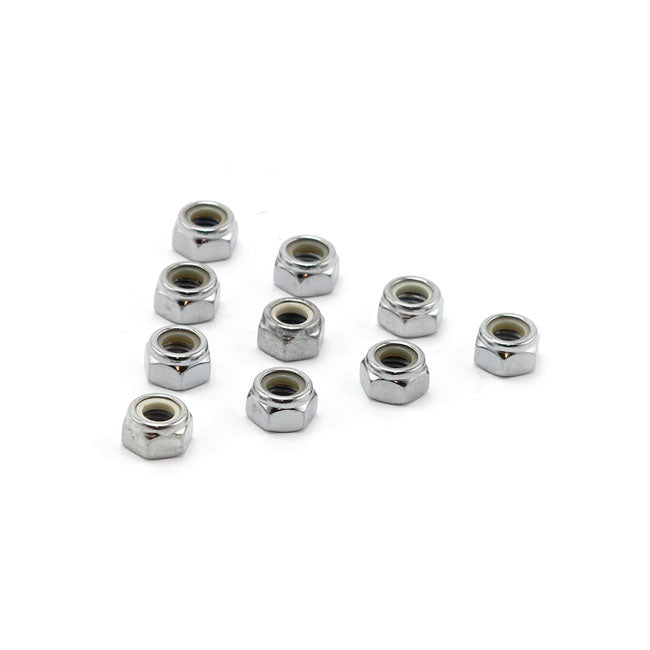 Colony M8 x 1.25 Nylon insert lock nuts. Chrome NUTS METRIC Colony