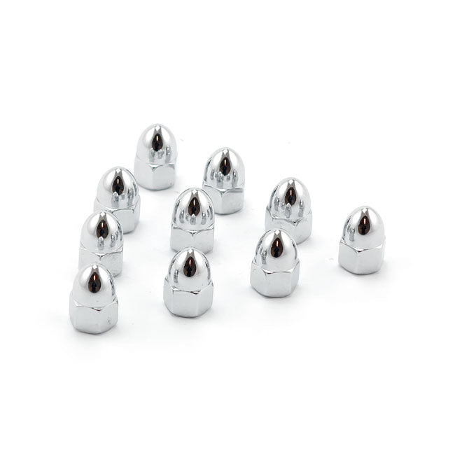 Colony, M10 x 1.25 acorn nuts chrome. High Crown NUTS METRIC Colony