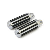 Rail Foot Pegs Small Diameter. Chrome W/Rubber Inlays Footpegs Mcs