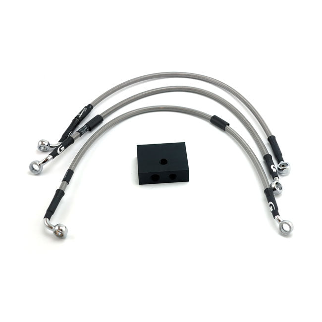 MCS by Goodridge brake line front, stainless clear coated BRAKE LINE KITS Mcs