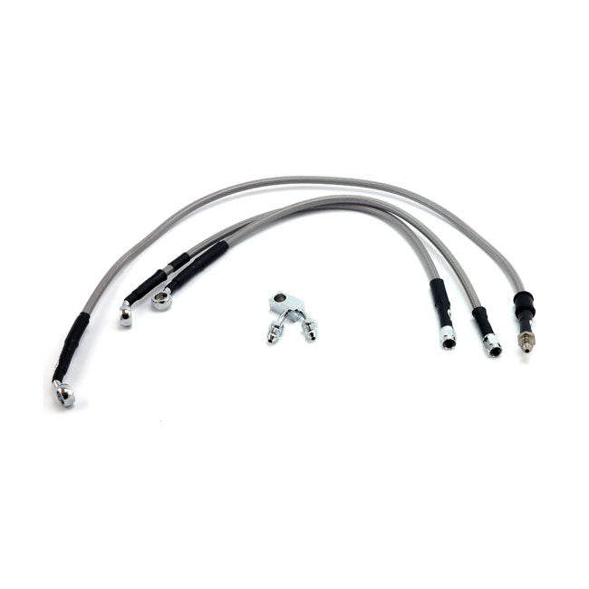 MCS by Goodridge brake line front, stainless clear coated BRAKE LINE KITS Mcs