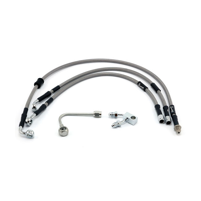 MCS by Goodridge brake line front, stainless clear coated BRAKE LINE KITS Mcs