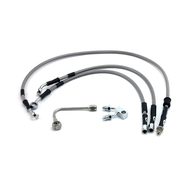 MCS by Goodridge brake line front, stainless clear coated BRAKE LINE KITS Mcs