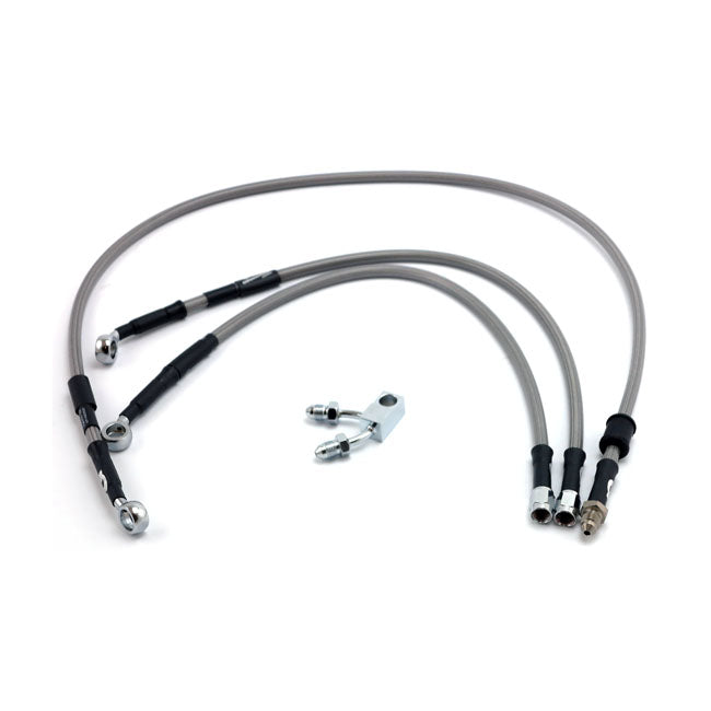 MCS by Goodridge brake line front, stainless clear coated BRAKE LINE KITS Mcs