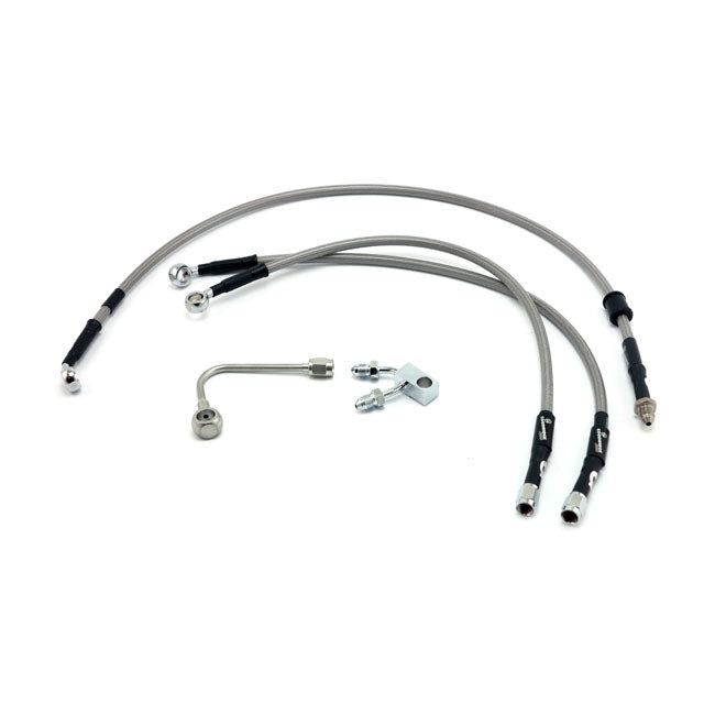 MCS by Goodridge brake line front, stainless clear coated BRAKE LINE KITS Mcs