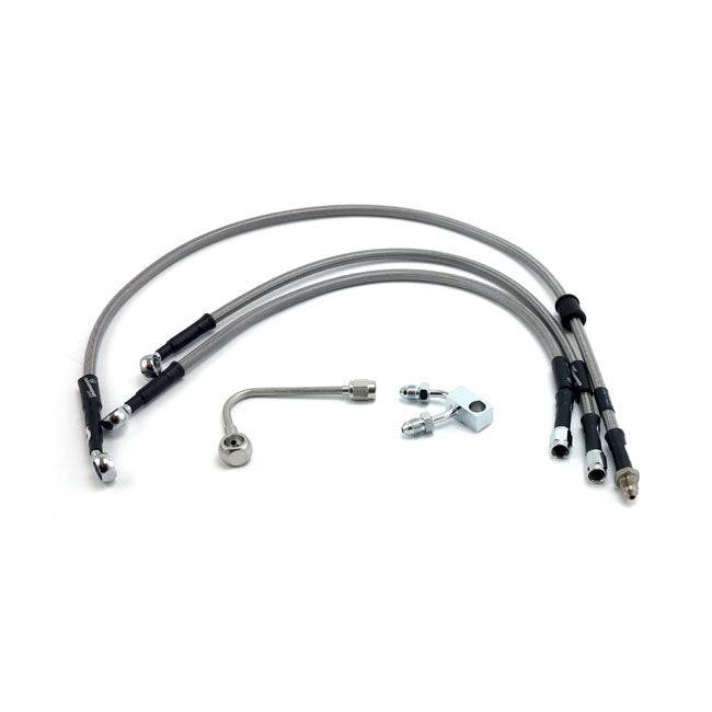 MCS by Goodridge brake line front, stainless clear coated BRAKE LINE KITS Mcs