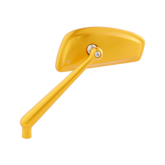 Left Tearchop Forged Mirror, Gold Mirrors Arlen Ness