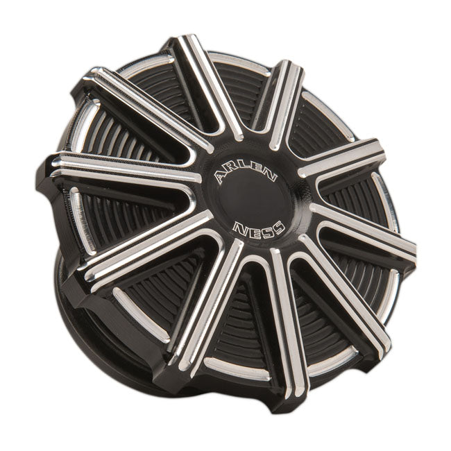 10-Gauge Gas Cap, Black With Machined Accents Gas Cap Arlen Ness