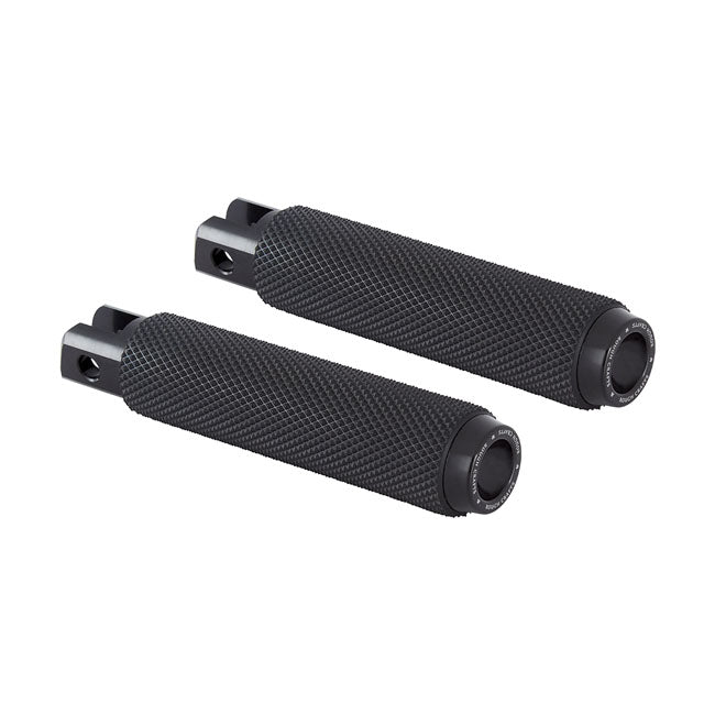 Rough Crafts Rider Foot Pegs, All Black - 18+ Softail Footpegs Rough Crafts