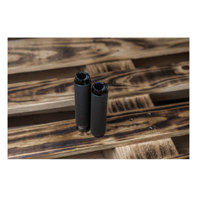 Knurled Rubber Handlebar Grips, Black - 74-22 Throttle Cable Grips Rough Crafts Default Title