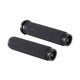 Rough Crafts Knurled Rubber Handlebar Grips, Black - 08+ Throttle By Wire Grips Rough Crafts