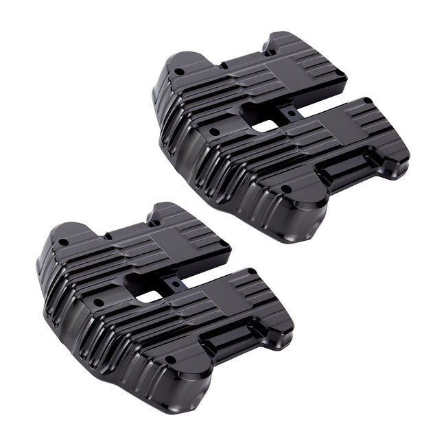 Rough Crafts Custom Rocker Covers, Black - 18+ Softail & 17+ Touring & 17+ Trike Rocker Covers Rough Crafts