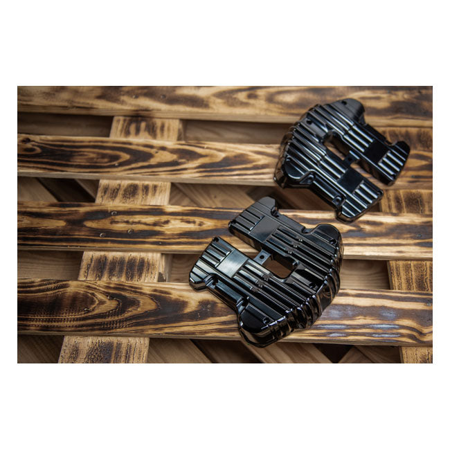 Custom Rocker Covers, Black - 18+ Softail & 17+ Touring & 17+ Trike Rocker Cover Rough Crafts