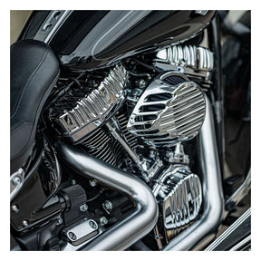 Rough Crafts Custom Rocker Covers, Chrome - 18+ Softail & 17+ Touring & 17+ Trike Rocker Covers Rough Crafts
