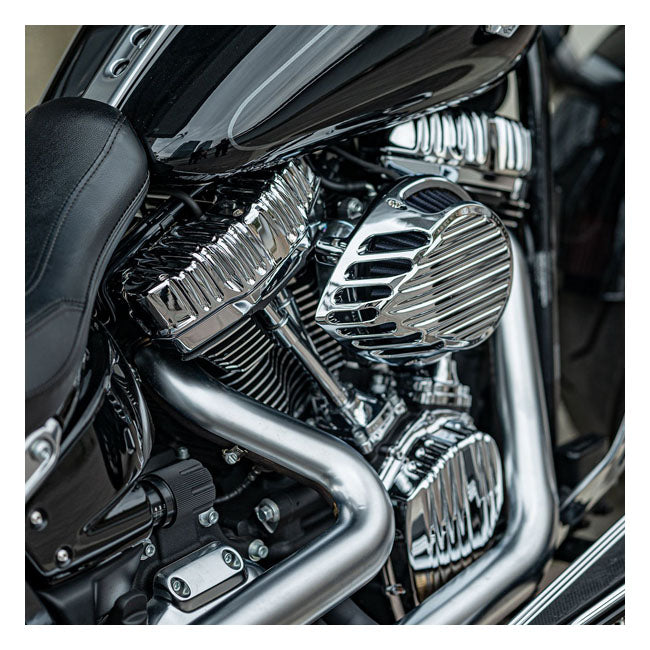 Rough Crafts Custom Rocker Covers, Chrome - 18+ Softail & 17+ Touring & 17+ Trike Rocker Covers Rough Crafts