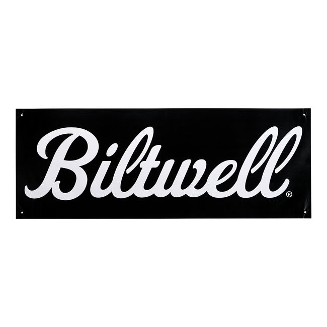 Biltwell Script Shop banner black/white DEALER SIGNS Biltwell