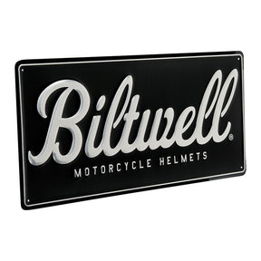 Biltwell Script shop sign black/aluminum DEALER SIGNS Biltwell
