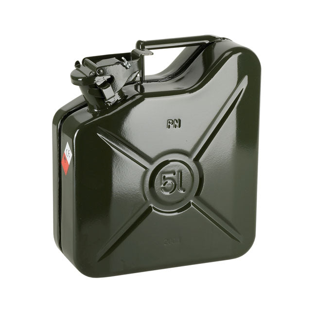 Pressol, metal jerrycan. Olive green, 5 liter FUNNELS Pressol