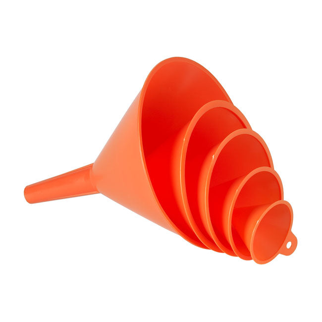 Pressol, orange funnel set. 5-piece, 50mm to 150mm FUNNELS Pressol