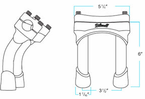 Murdock Handlebar Risers, Chrome - 6" Risers Holy Death Motorcycle Co.