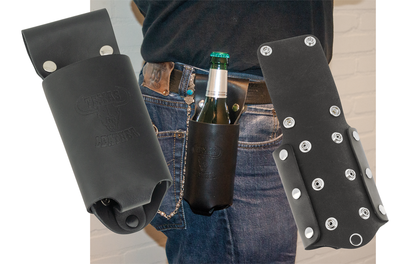 Texas Leather Beer/Wine Bottle Holder Indispensables Texas Leather Default Title