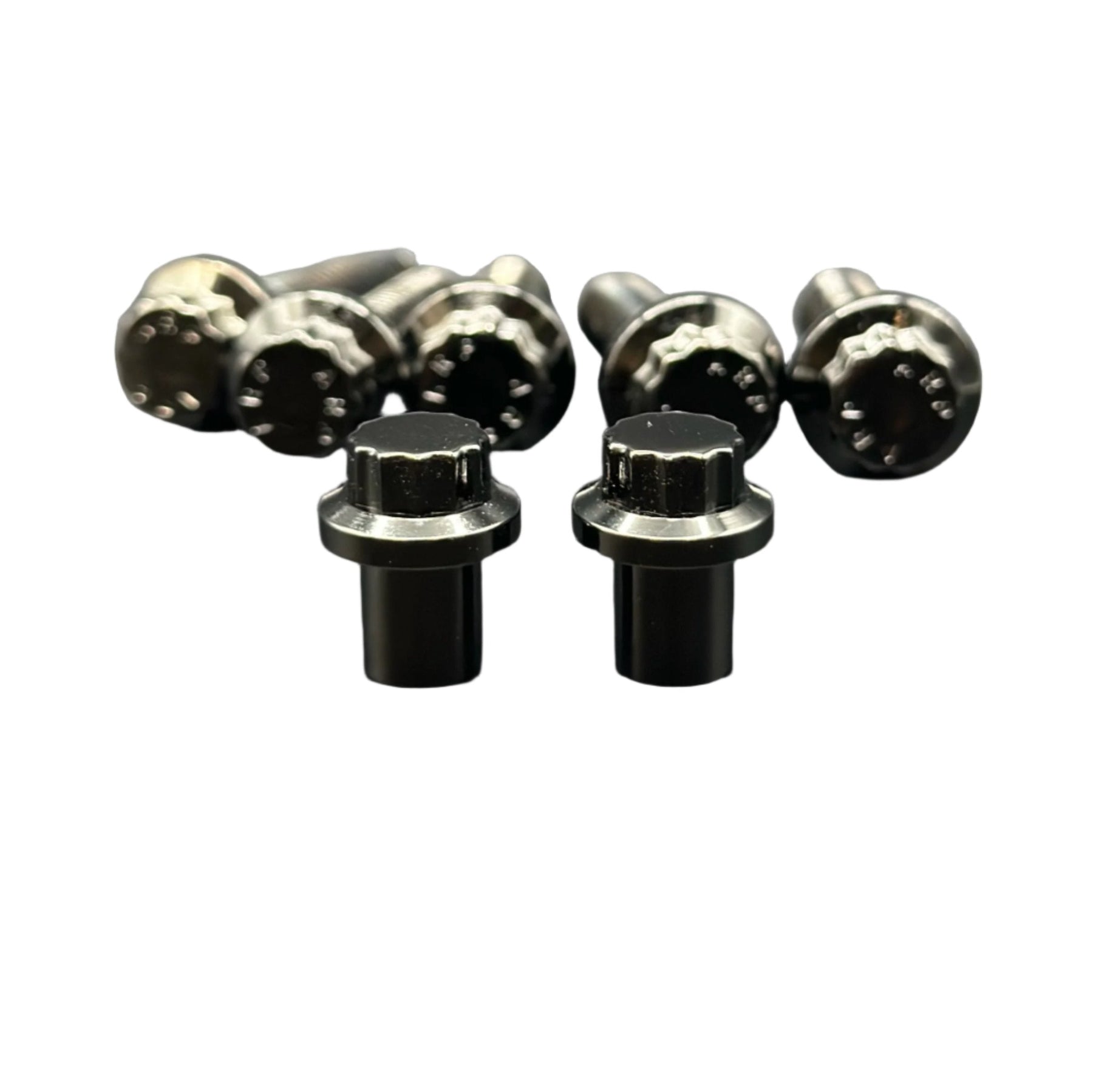 Bamco Motorsports 12 Point Valve Stem Caps Tire Valve Stem Cap Bamco Motorsports Black Chrome (Gloss Black)