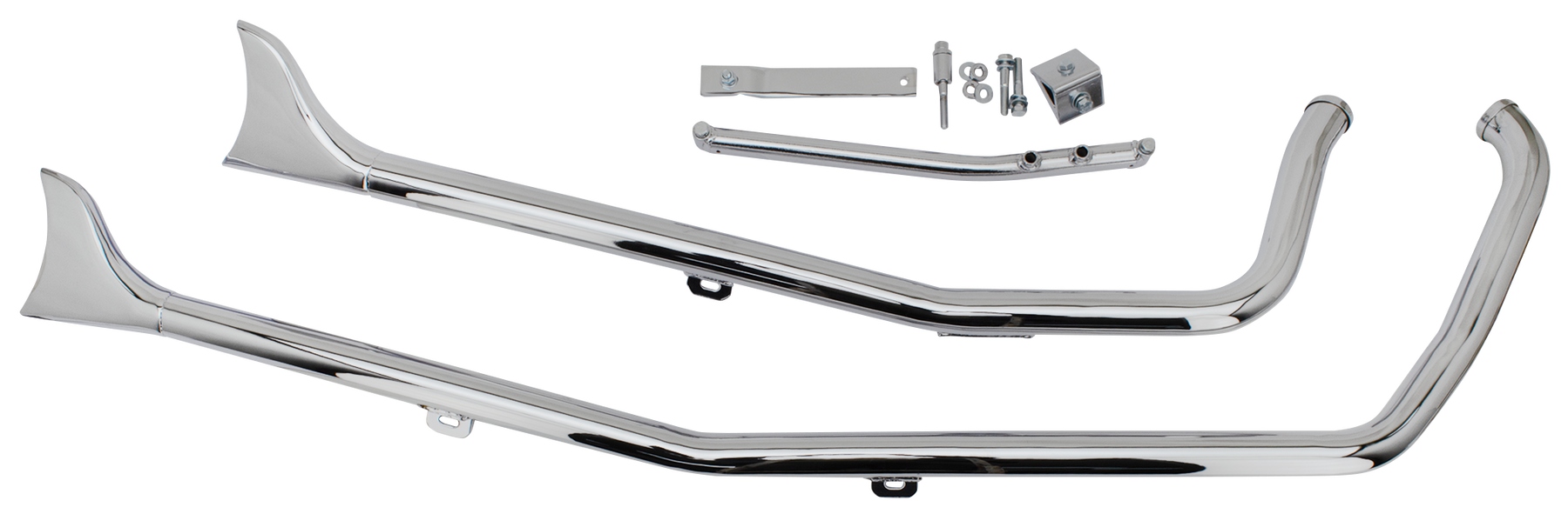 Upsweep Fishtails Chrome Fxst00 06 Drag Pipe V Twin Mfg