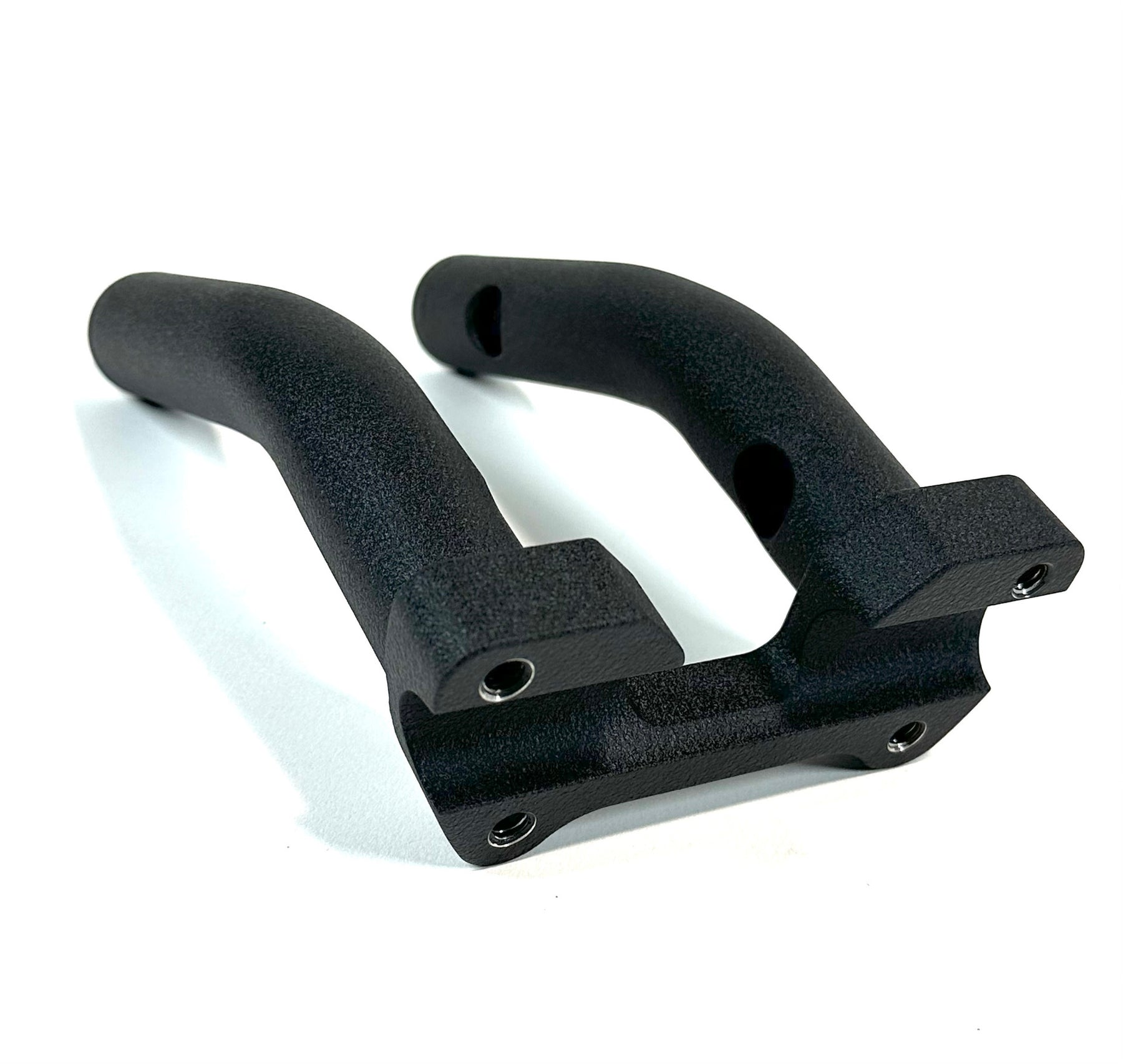 6" One Piece Lower Handlebar Riser, Wrinkle Black - 2" Pullback / With internal wire holes Risers Bung King