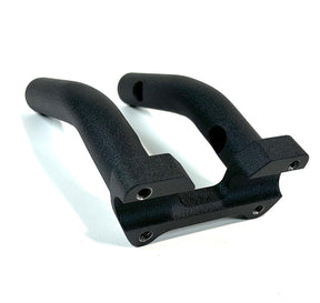 6" One Piece Lower Handlebar Riser, Wrinkle Black - 2" Pullback / With internal wire holes Risers Bung King