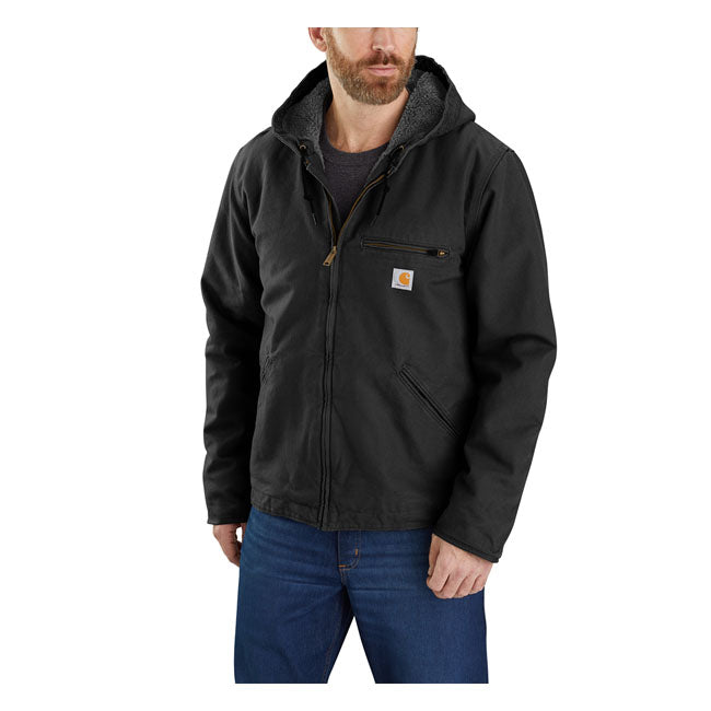 Carhartt Washed Duck Lined Jacket, Black Jackets Male Carhartt