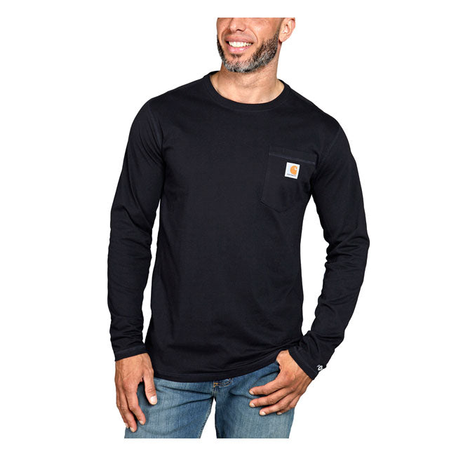 Carhartt Force Pocket Long Sleeve, Black T-Shirt Long Sleeve Carhartt S