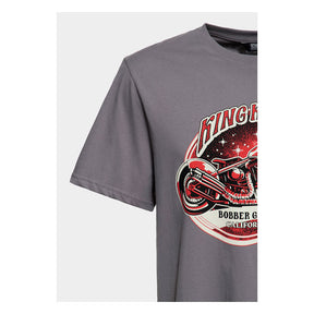 King Kerosin Bobber Garage T Shirt Steel Grey T-Shirt King Kerosin