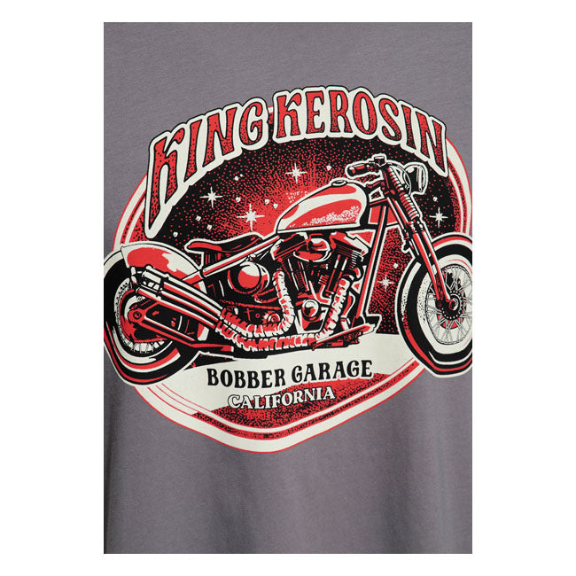King Kerosin Bobber Garage T Shirt Steel Grey T-Shirt King Kerosin