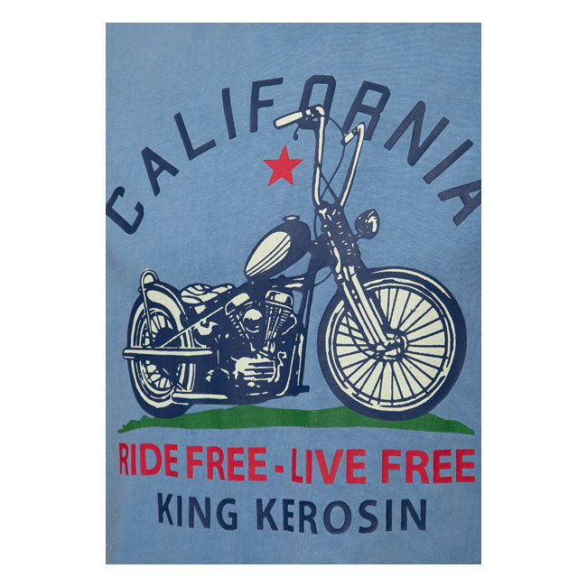 King Kerosin California T Shirt Smoke Blue T-Shirt King Kerosin