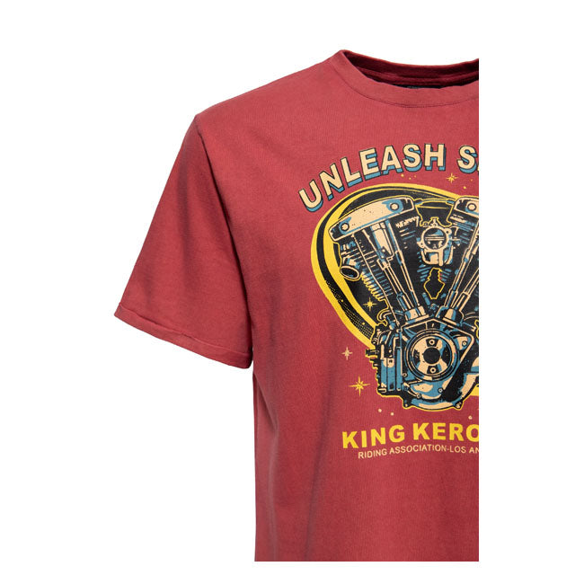 King Kerosin Unleash Spirit T Shirt Burgundy T-Shirt King Kerosin