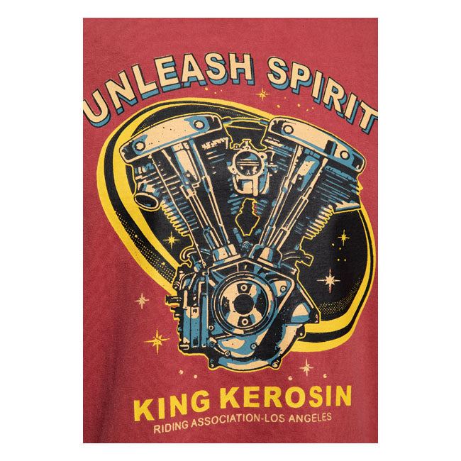 King Kerosin Unleash Spirit T Shirt Burgundy T-Shirt King Kerosin
