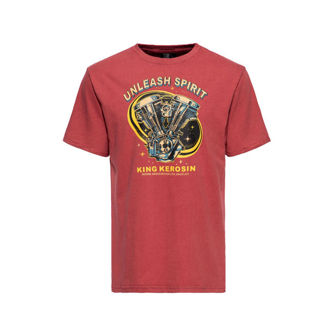 King Kerosin Unleash Spirit T Shirt Burgundy T-Shirt King Kerosin