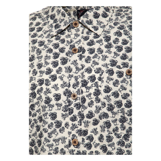 King Kerosin Aop Shirt Off White Shirts King Kerosin