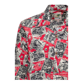 King Kerosin Aop Shirt Off Dark Red Shirts King Kerosin