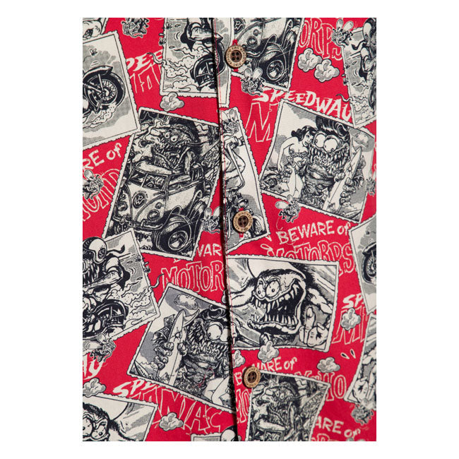 King Kerosin Aop Shirt Off Dark Red Shirts King Kerosin