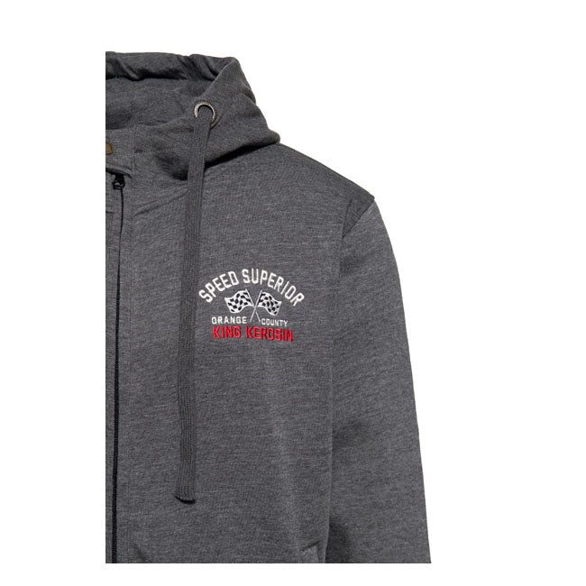King Kerosin Speed King Zip Hoodie Steel Grey King Kerosin