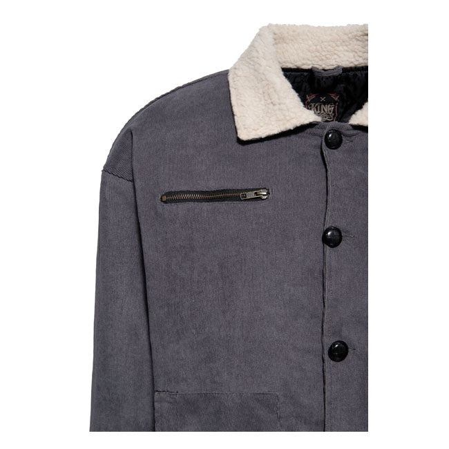 King Kerosin Kk Corduroy Jacket Steel Grey Jackets Male King Kerosin