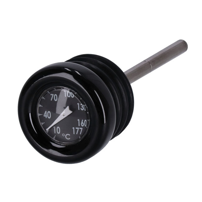 Oil tank dipstick with temperature gauge. Black w/black face OIL TANKS DIPSTICKS Mcs