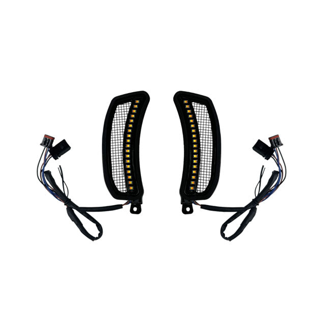Custom Dynamics Fairing Vent Lights, Amber/White - 22+ Softail FXLRST & FXRST Turn Signals Fairing Custom Dynamics